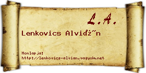 Lenkovics Alvián névjegykártya
